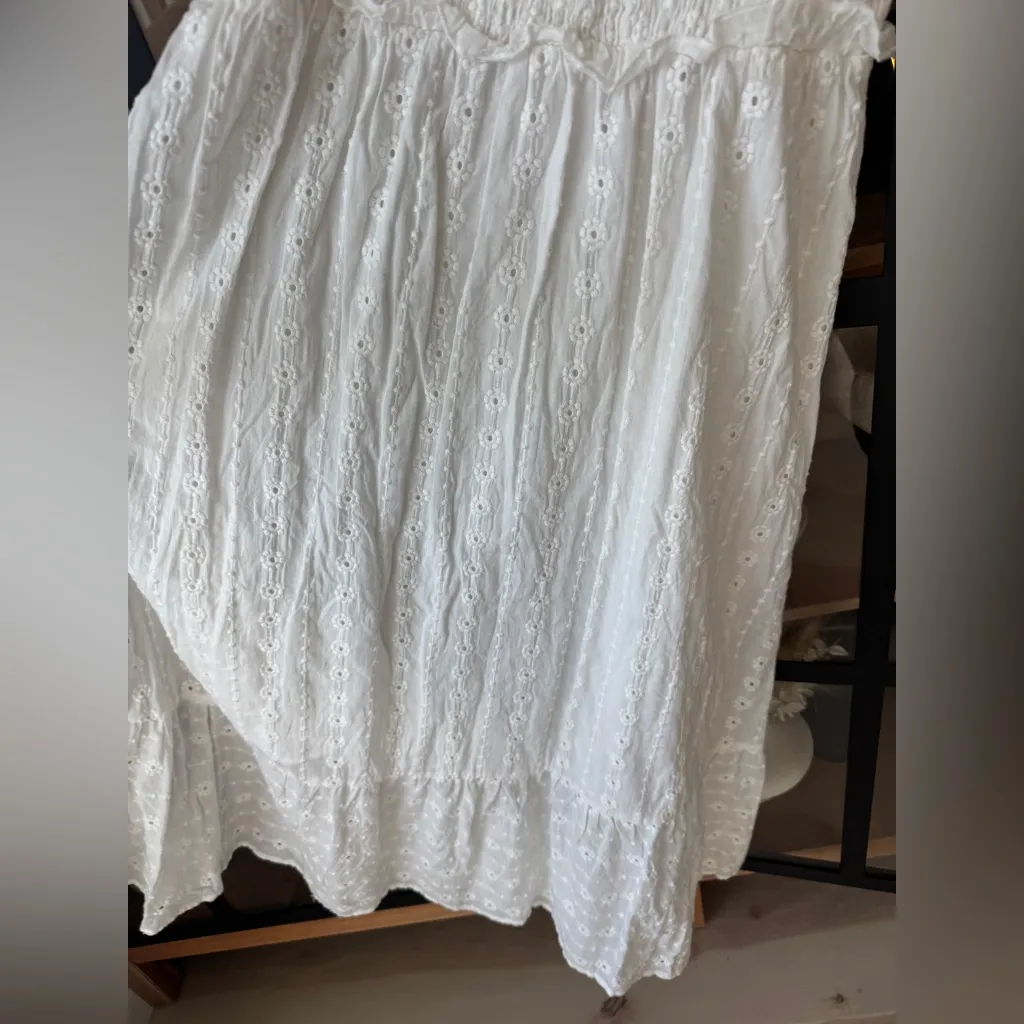 Shop Talulah eyelet smock maxi dress midi ruffle hillhouse nap embroidered White Size M - Image 6