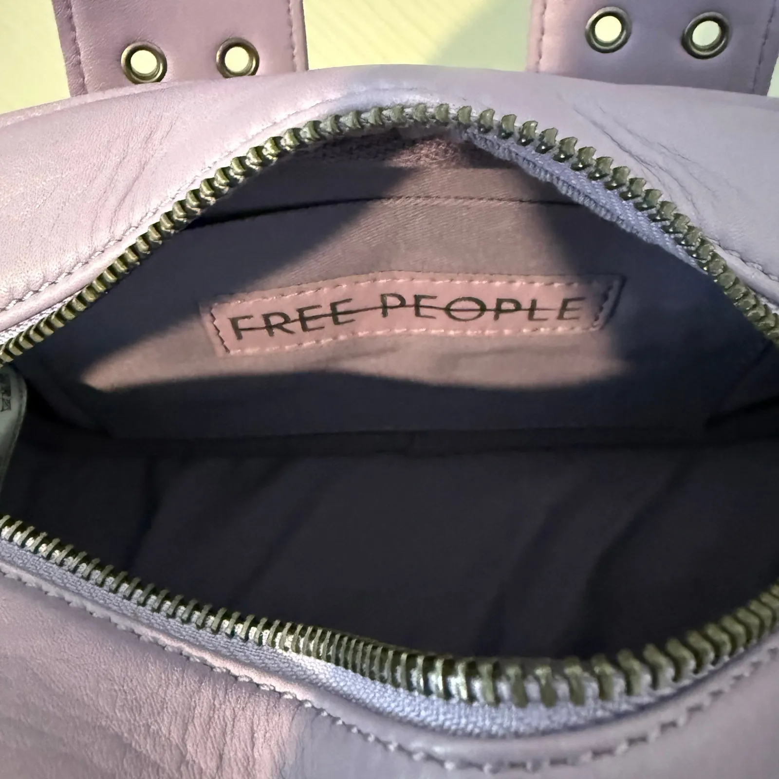 Free People bag leather small handbag purse boho lilac purple lavender - Image 7
