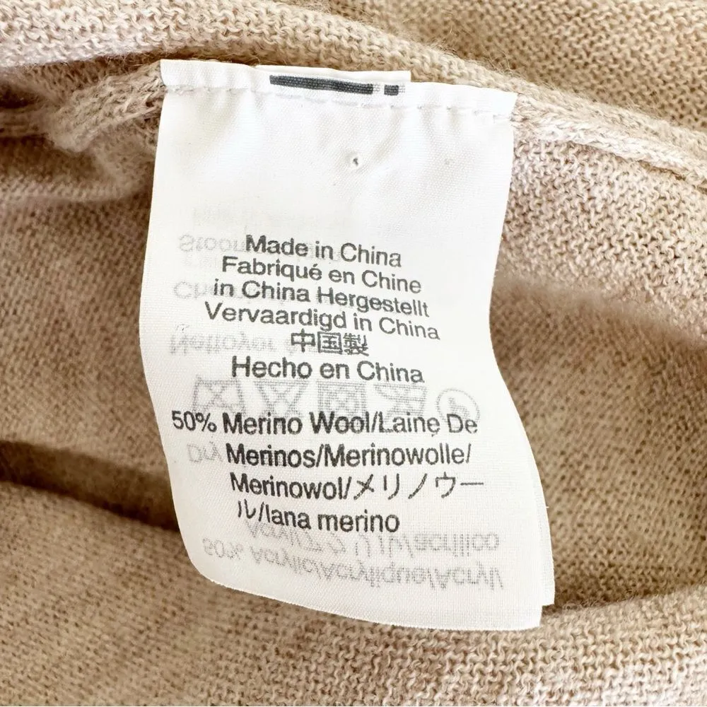 Madewell Southstar Merino Wool Pullover Beige Tan Top J4817 Size M - Image 9
