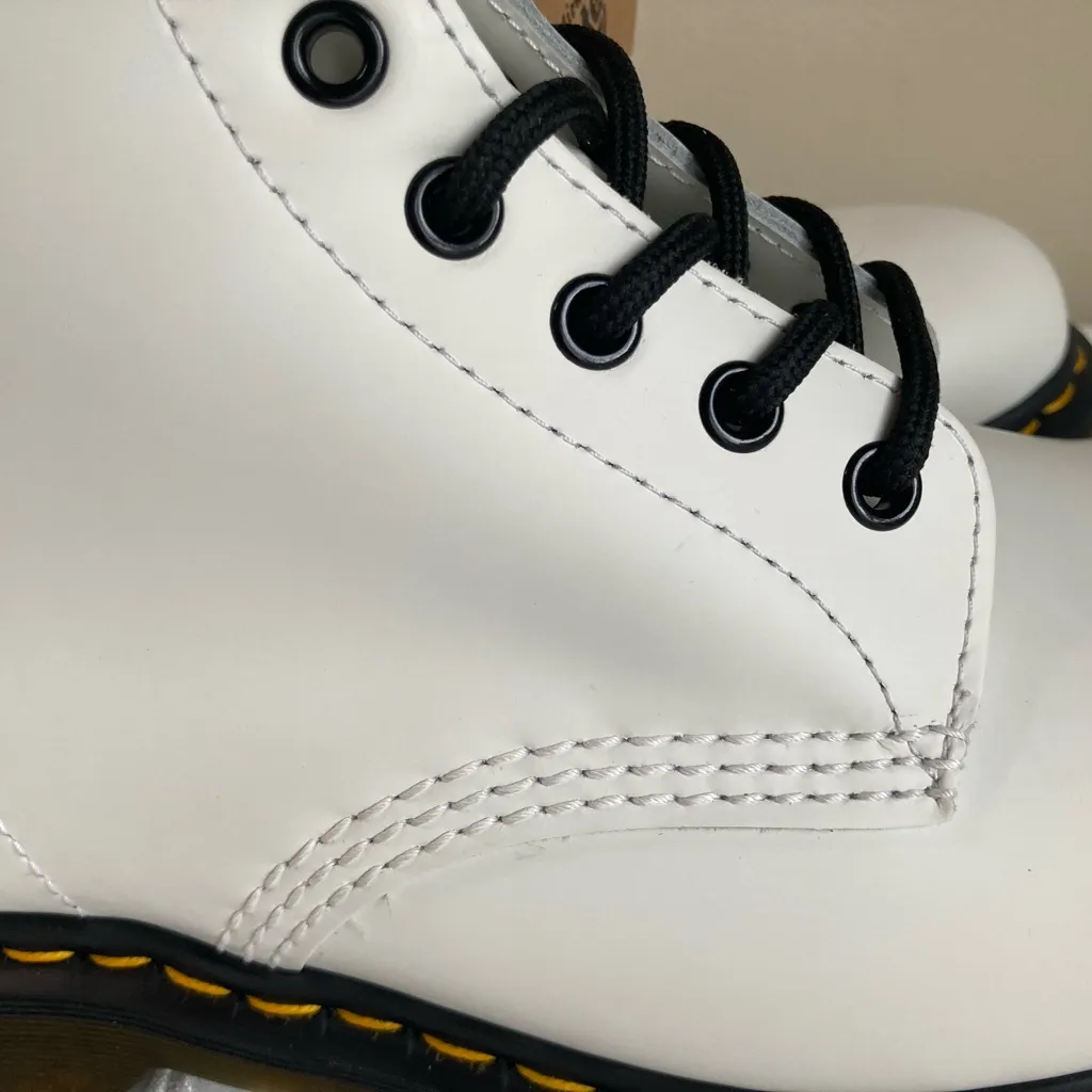 Dr. Martens 1460 White Smooth Leather Boots Men’s 10 / Women’s 11 NWT - Image 8