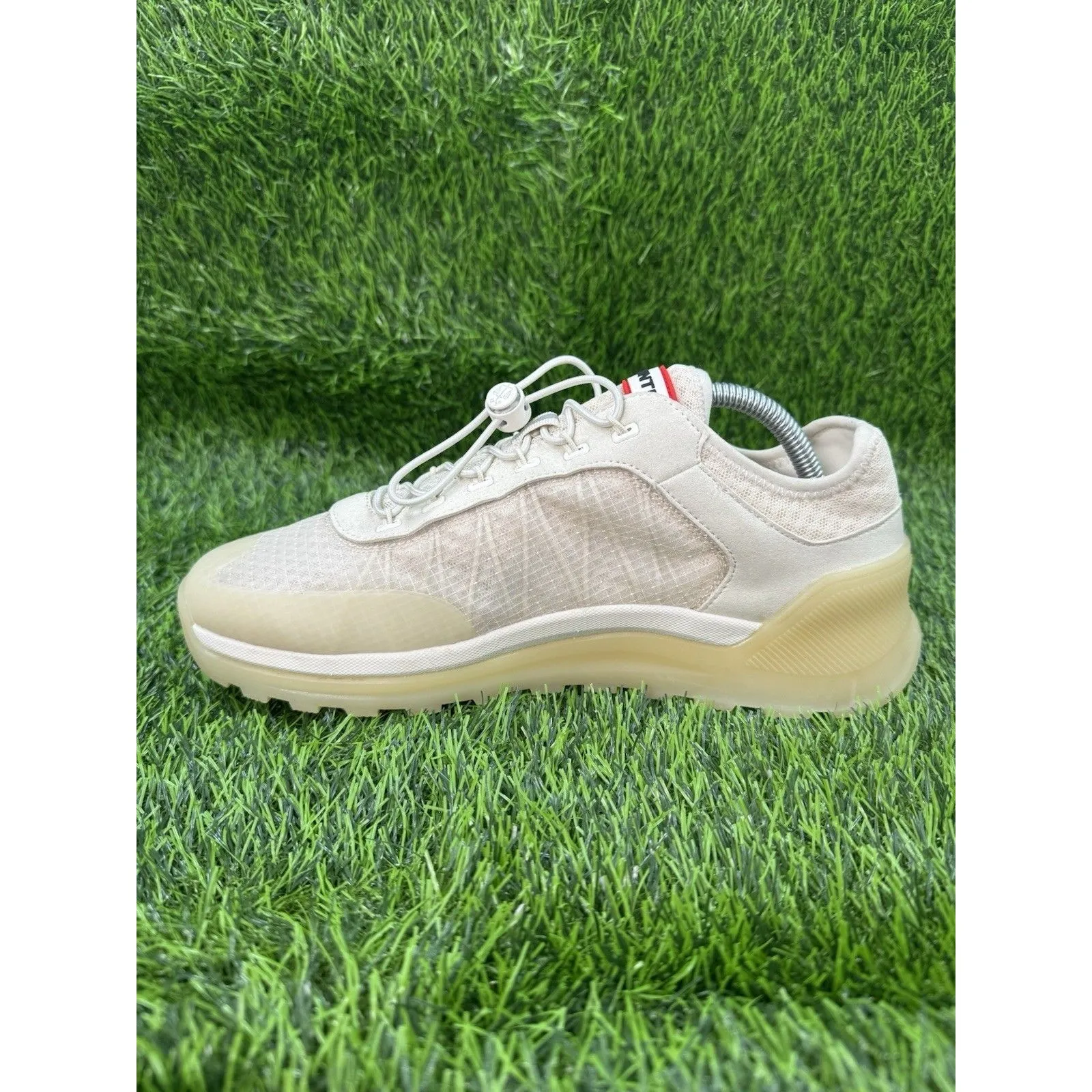 HUNTER Women’s Travel Logo Print Rubber Trainers Sneakers Shoes 10 Cream - Image 11