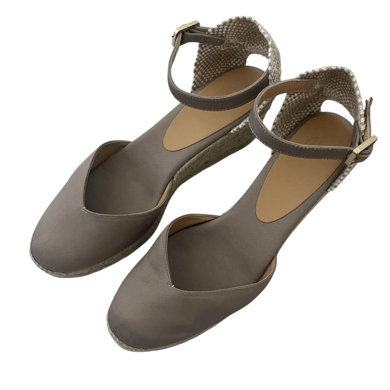 Castaner Chiarita espadrille satin with buckle nude tan Sz 41 Resort Wear Chic - Image 5