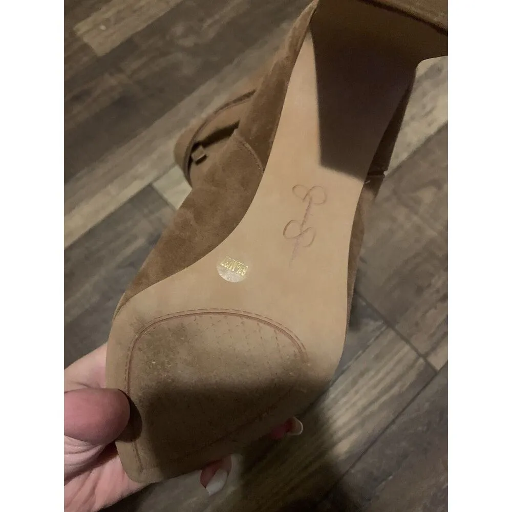 Jessica Simpson Women's brynne bootie Brown leather High Block Heel Pocket Boots - Image 4