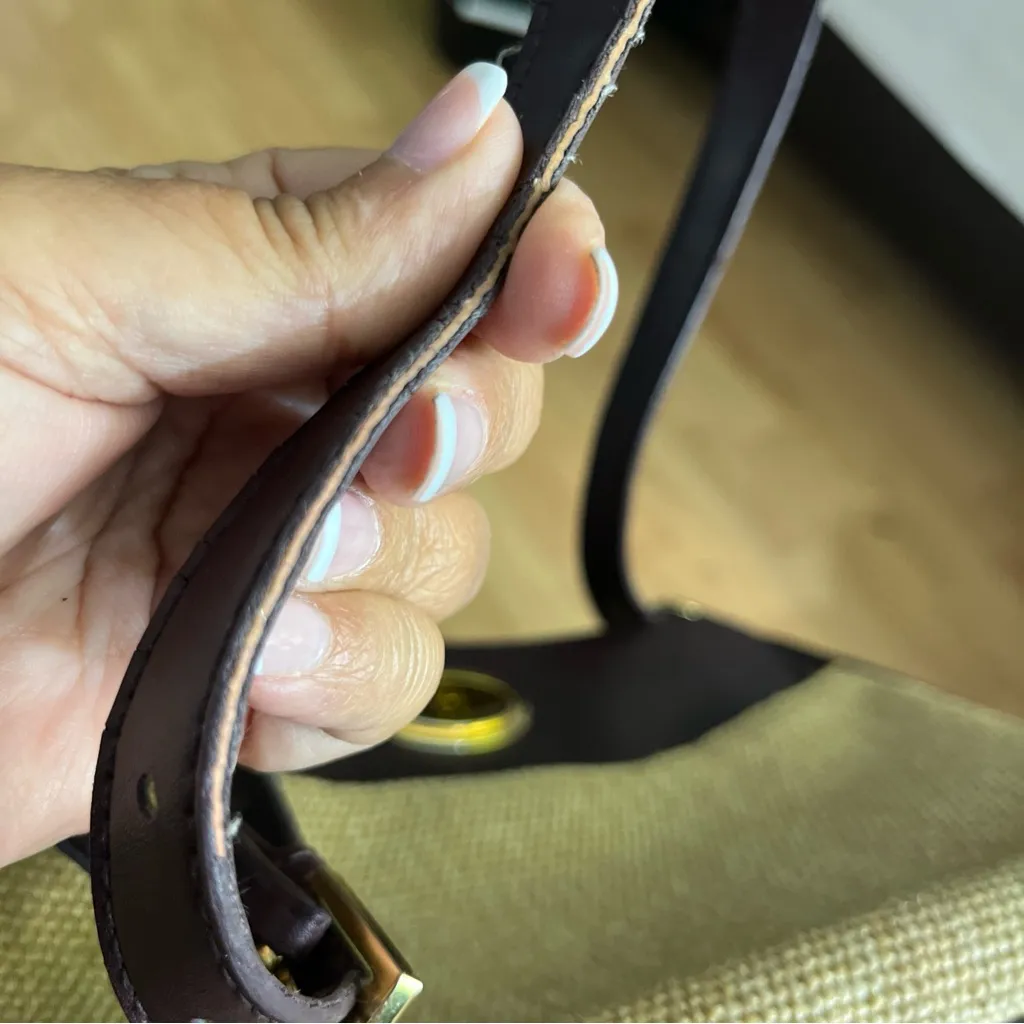 VTG ETIENNE AIGNER‎ WOVEN JUTE/LEATHER PURSE ADJUSTABLE STRAP 12x7x4 PREOWNED - Image 13