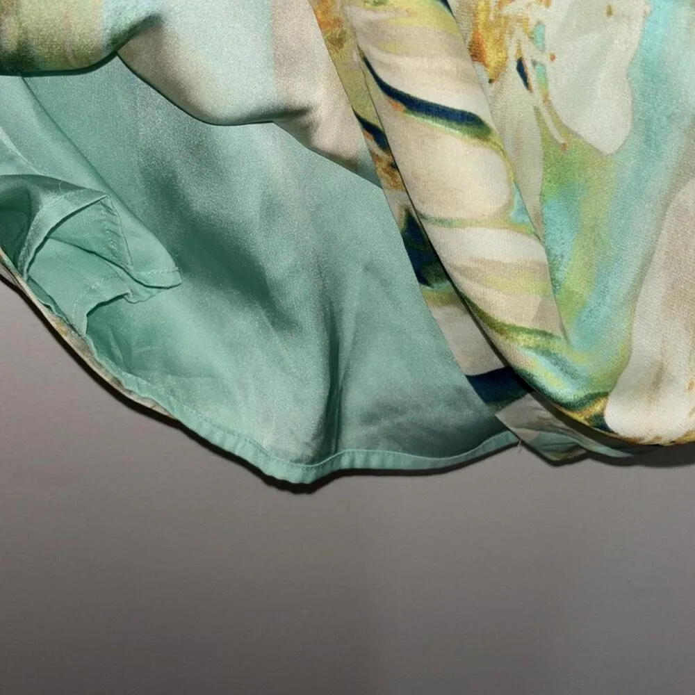 BB Dakota White Floral printed Sleeveless Dress Peplum Soft Semi Formal - Image 5