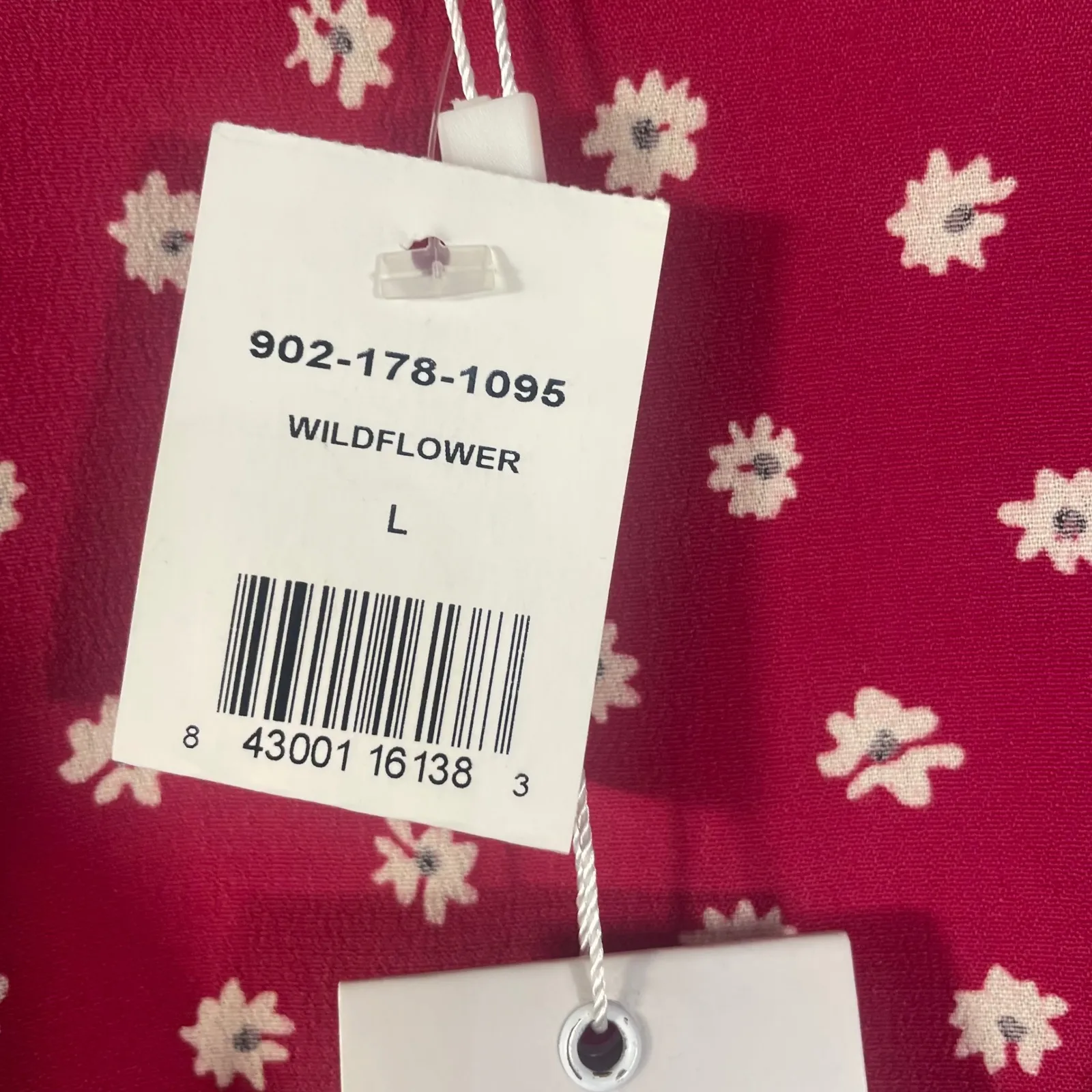 Rails‎ Koreen Wrap Dress Women's L Red Wildflower Floral Short Sleeve Ruffle Hem - Image 7