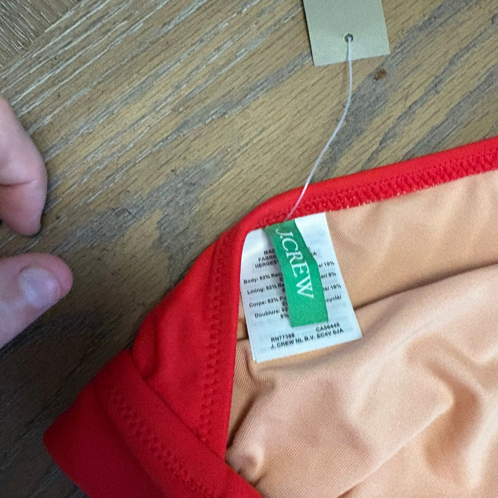 J. Crew Bright Red DD Halter Tie Back Bikini Top Large Swimsuit Resortwear - Image 5