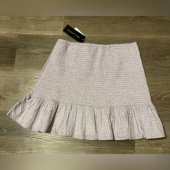 FRENCH CONNECTION‎ SKIRT SIZE LARGE BLUE/PINK/WHITE/ EXPANDABLE - Image 5