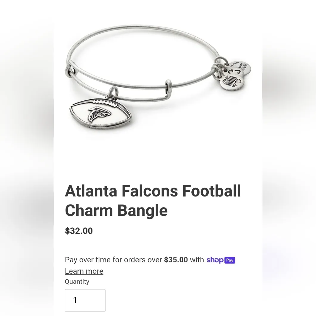 Alex and Ani Gold Atlanta Falcons Football Charm Bangle - Image 6