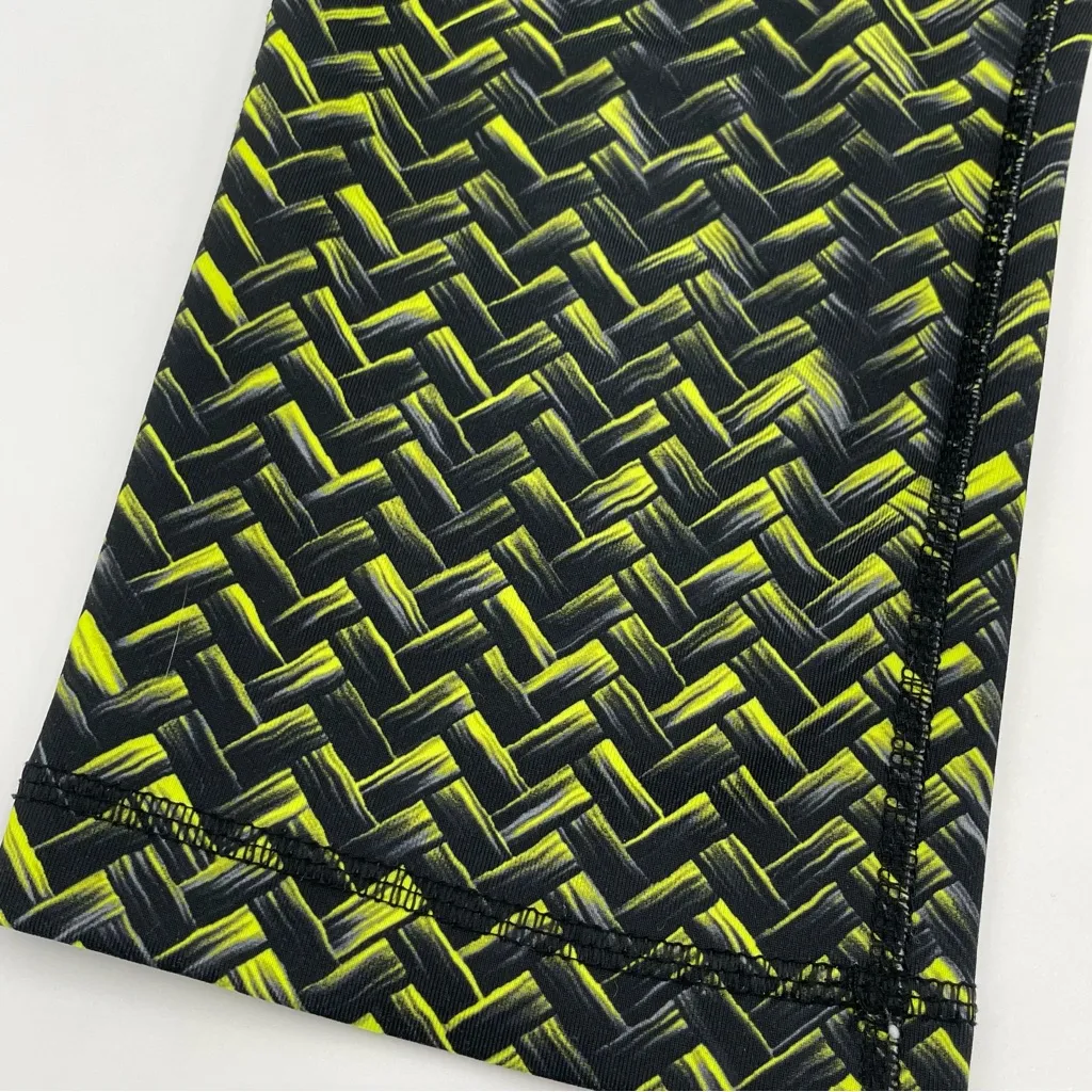 Danskin Now Womens‎ Capri Leggings XS Yellow Black Woven Basket Running Yoga Gym - Image 11