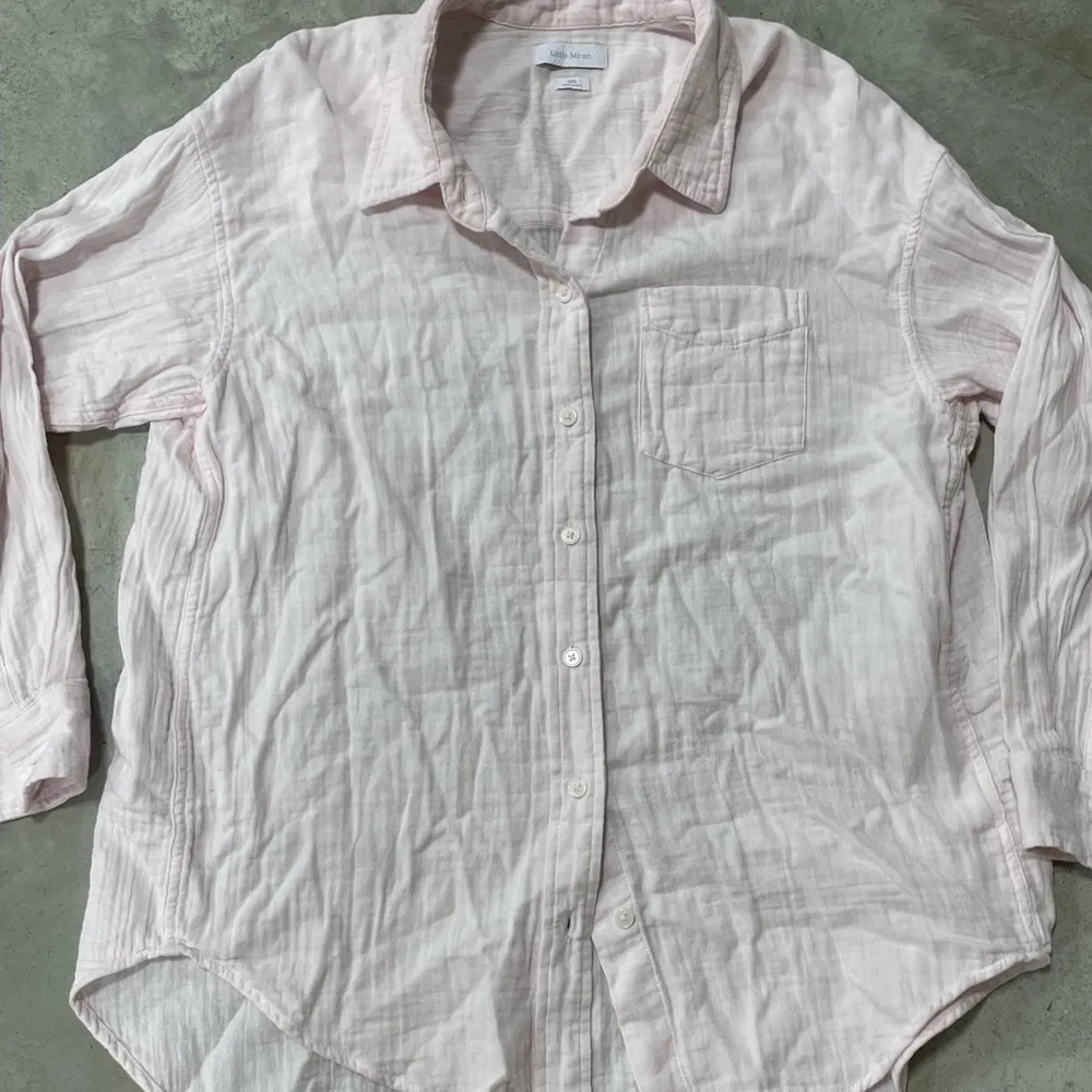 Aritizia Little Moon sail shirt Pale Light Pink Gauze Lightweight Size XXS comfy - Image 3