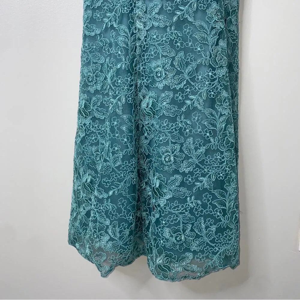 La Femme Formal Gown Beaded Lace Short-sleeved Mermaid Prom Dress 2 - Image 3