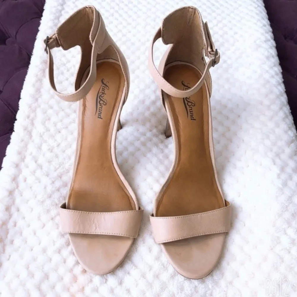 Sandals Juliett Ankle Strap Stiletto Heels Brown Beige Size 8.5M - Image 5