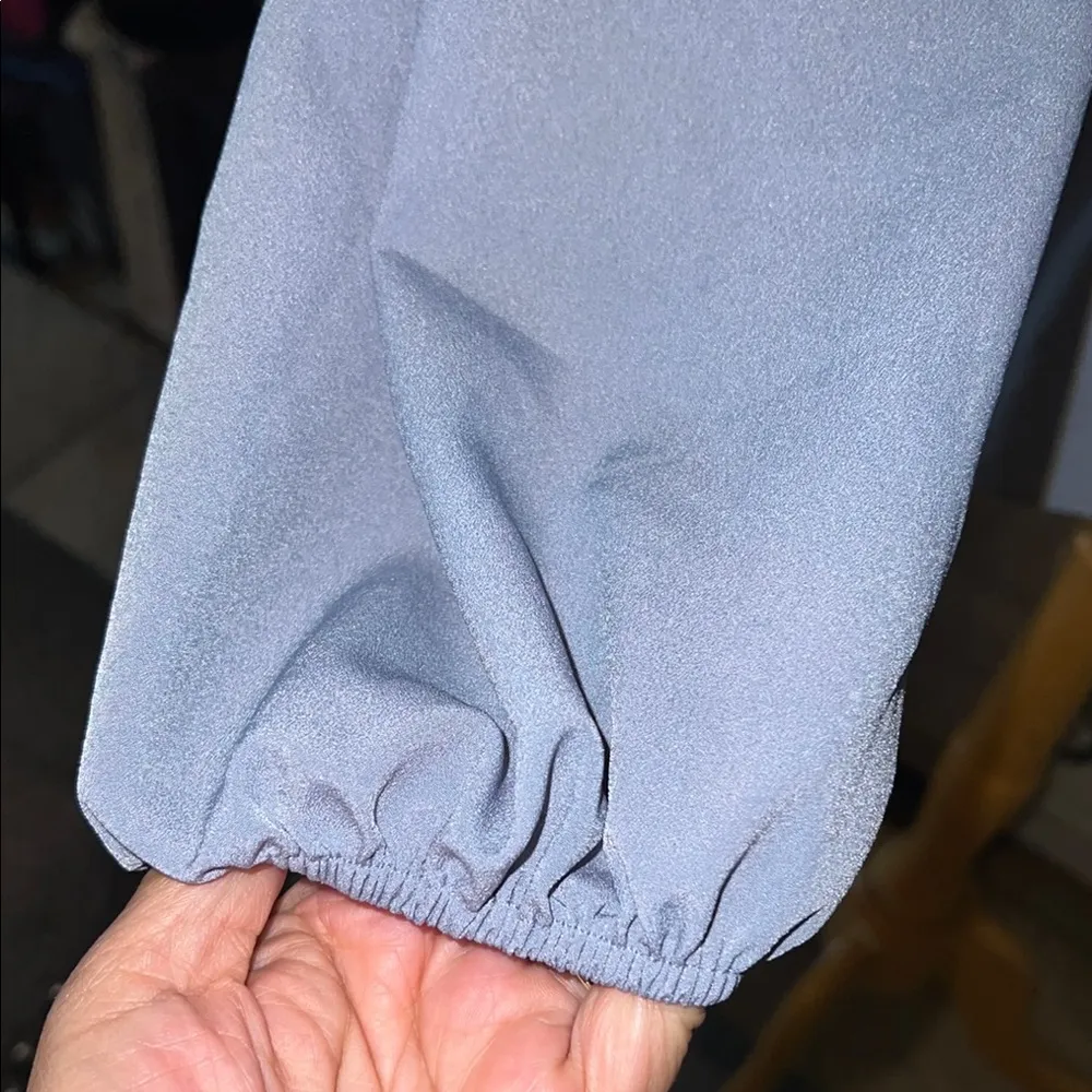 Nine West Blue Buttoned Peplum Blouse - Image 3