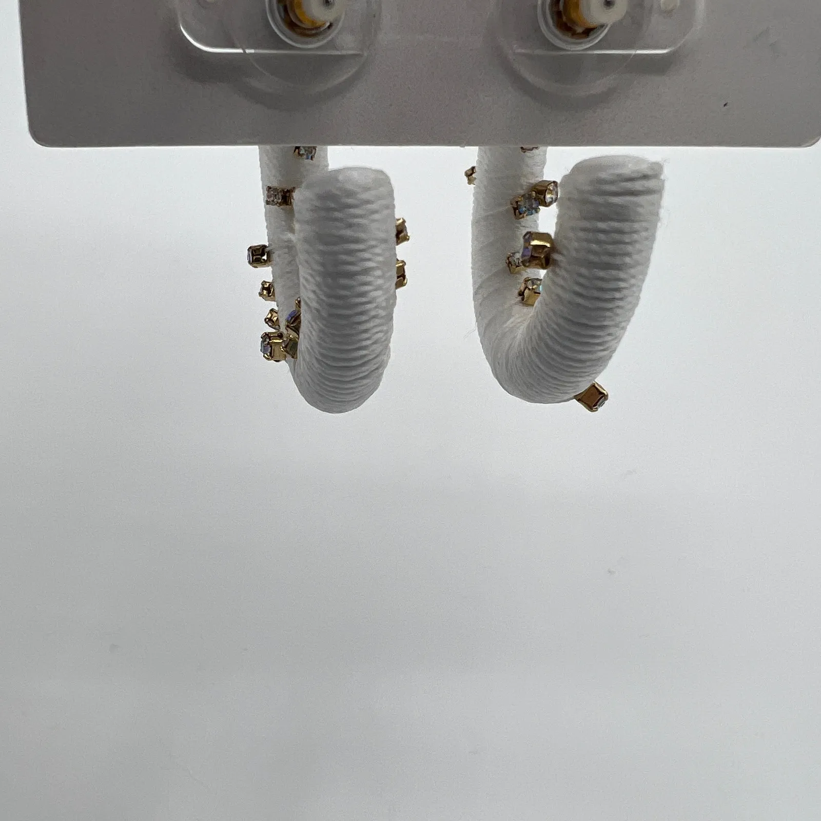 SUGARFIX by BaubleBar Nickle Free White Studded Hoop Earrings - NWT - Image 2