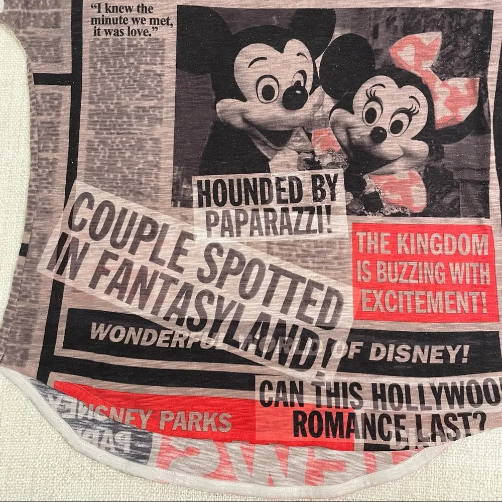 Disney  Parks Newspaper Print Women’s Tee - Image 11