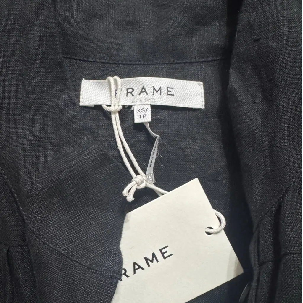 NWTs FRAME 100% Linen Button-Up Romper Size XS - Image 5