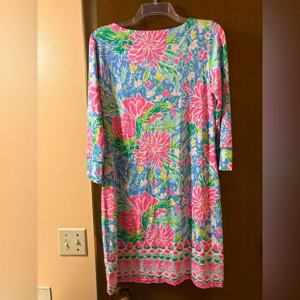Lilly Pulitzer Sophie UPF 50+ Dress in Zanzibar Blue Bunny Business - Image 4