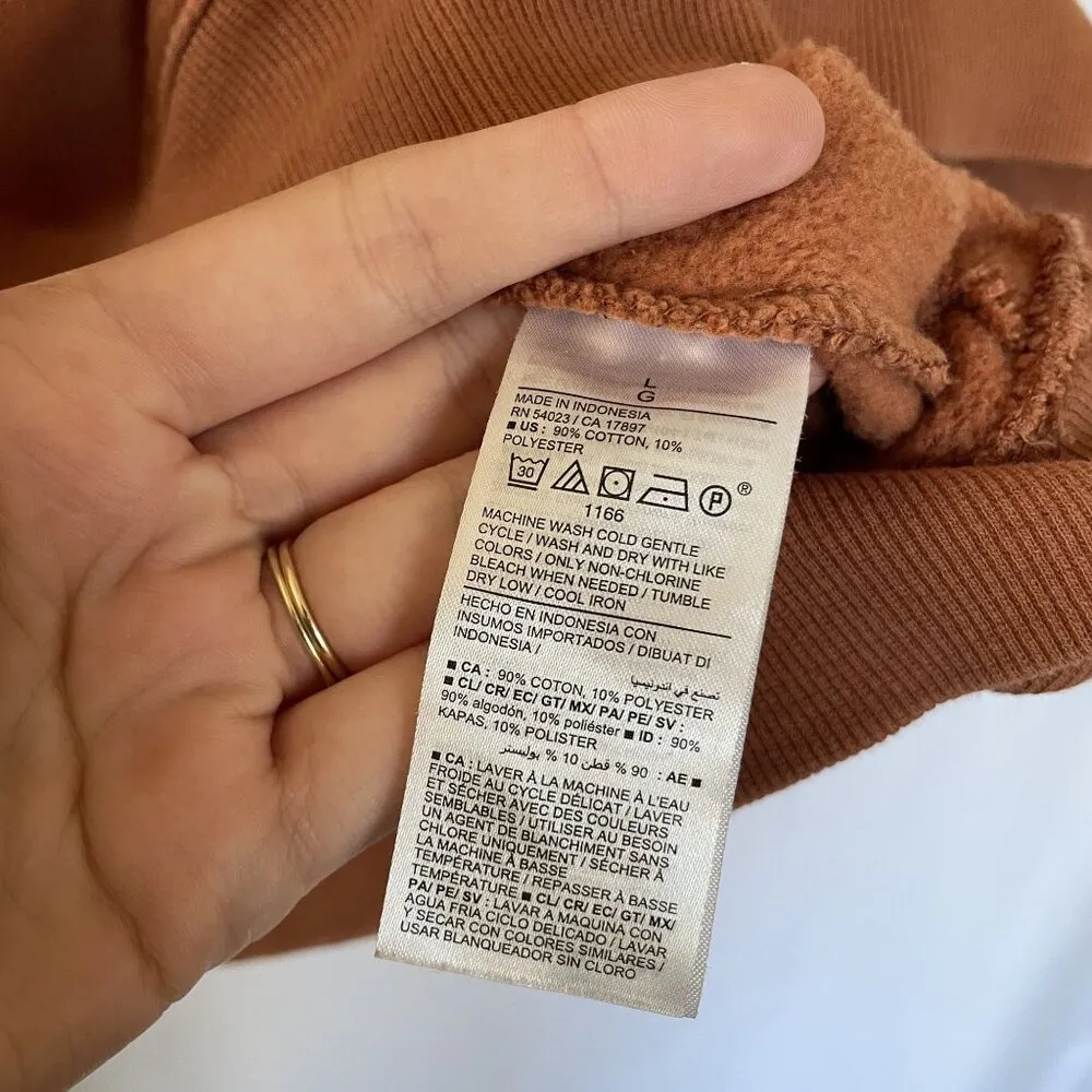 Old Navy orange burnt crewneck sweater casual women's size large cotton comfort - Image 5