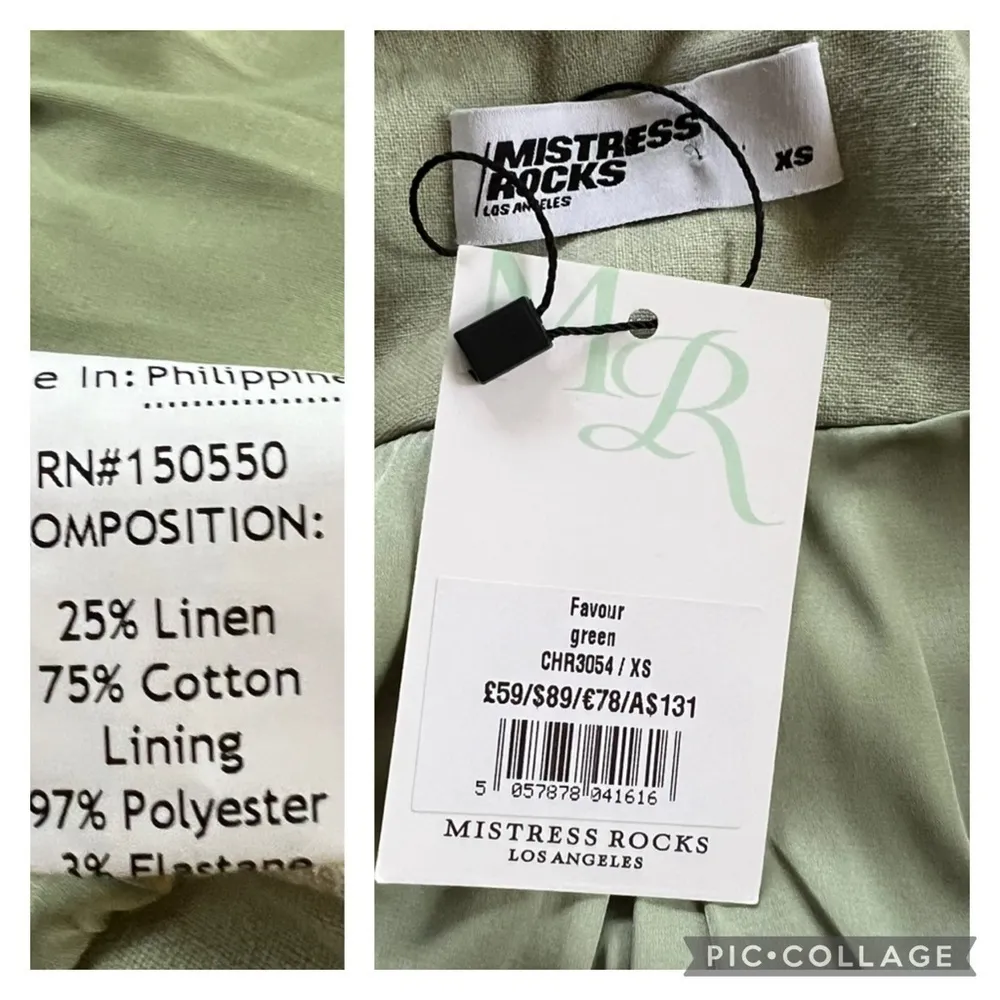 NEW Mistress Rocks Favour Jacket Top Cropped Mint Green Long Sleeve XS Cutout - Image 14