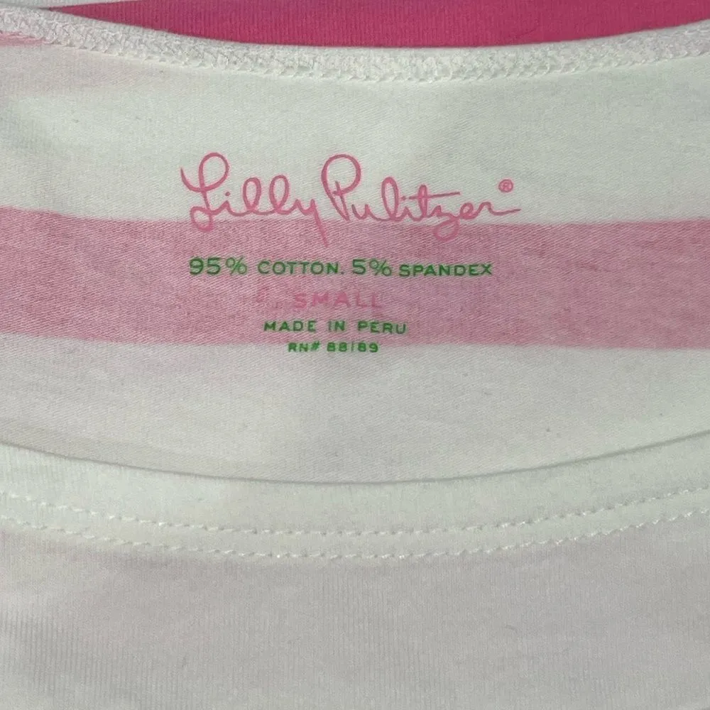Lilly Pulitzer Save the Crocs Striped Tee Women’s Small - Image 2