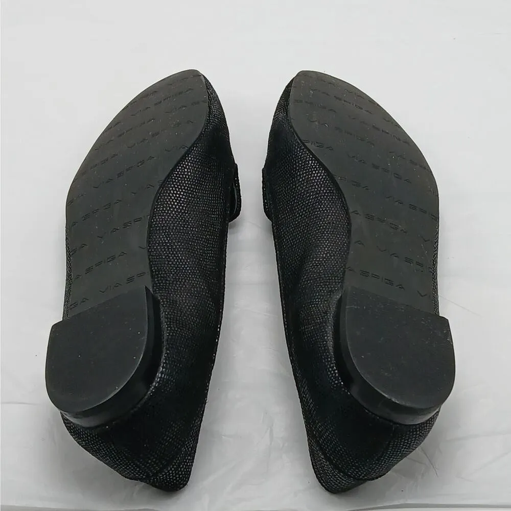 Via Spiga Womens Loafers Size 7M Black Leather Slip On Flats Casual Shoes - Image 11