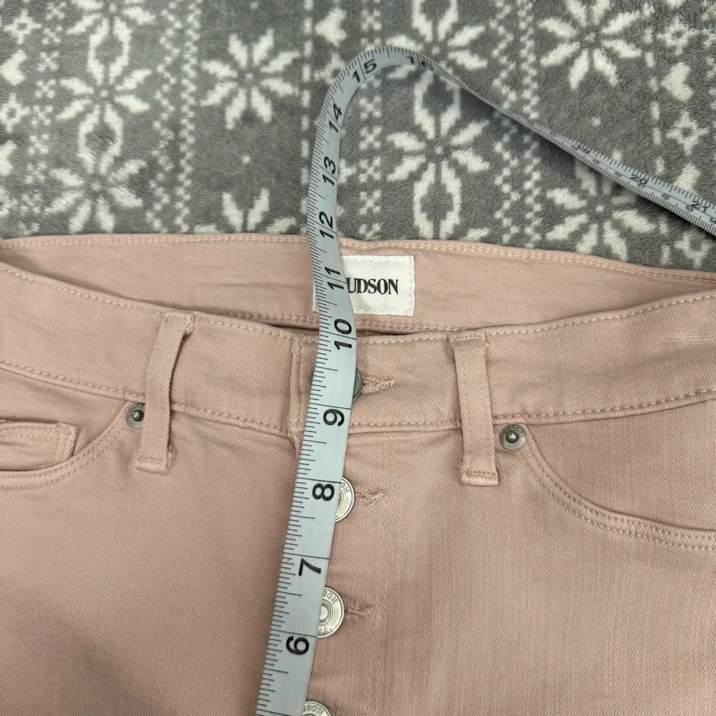 Hudson Barbara High Rise Ankle Skinny Exposed Button‎ Fly Blush Pink Size 30 - Image 11