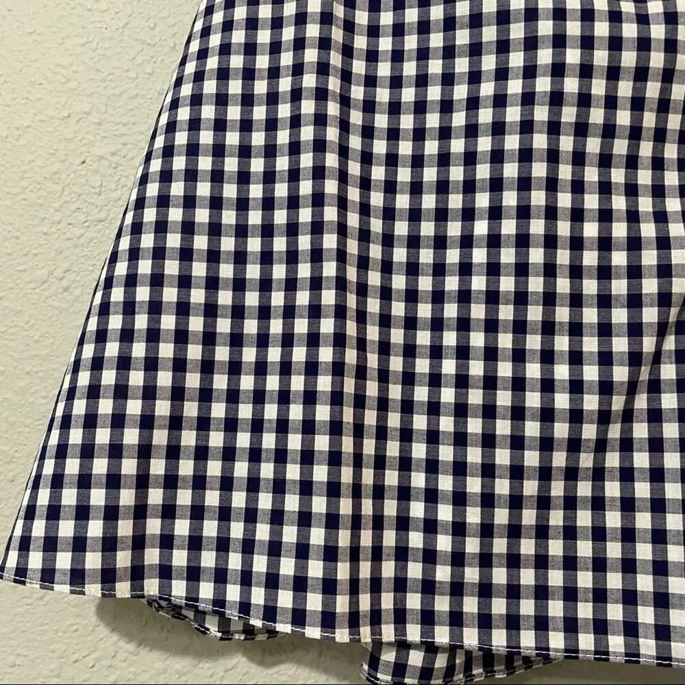 Amanda Uprichard Blue & White Gingham Ruffled Tank Top Blouse S - Image 7