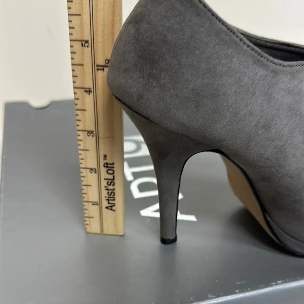 Apt. 9  Gray Suede Bootie Heels - Image 9
