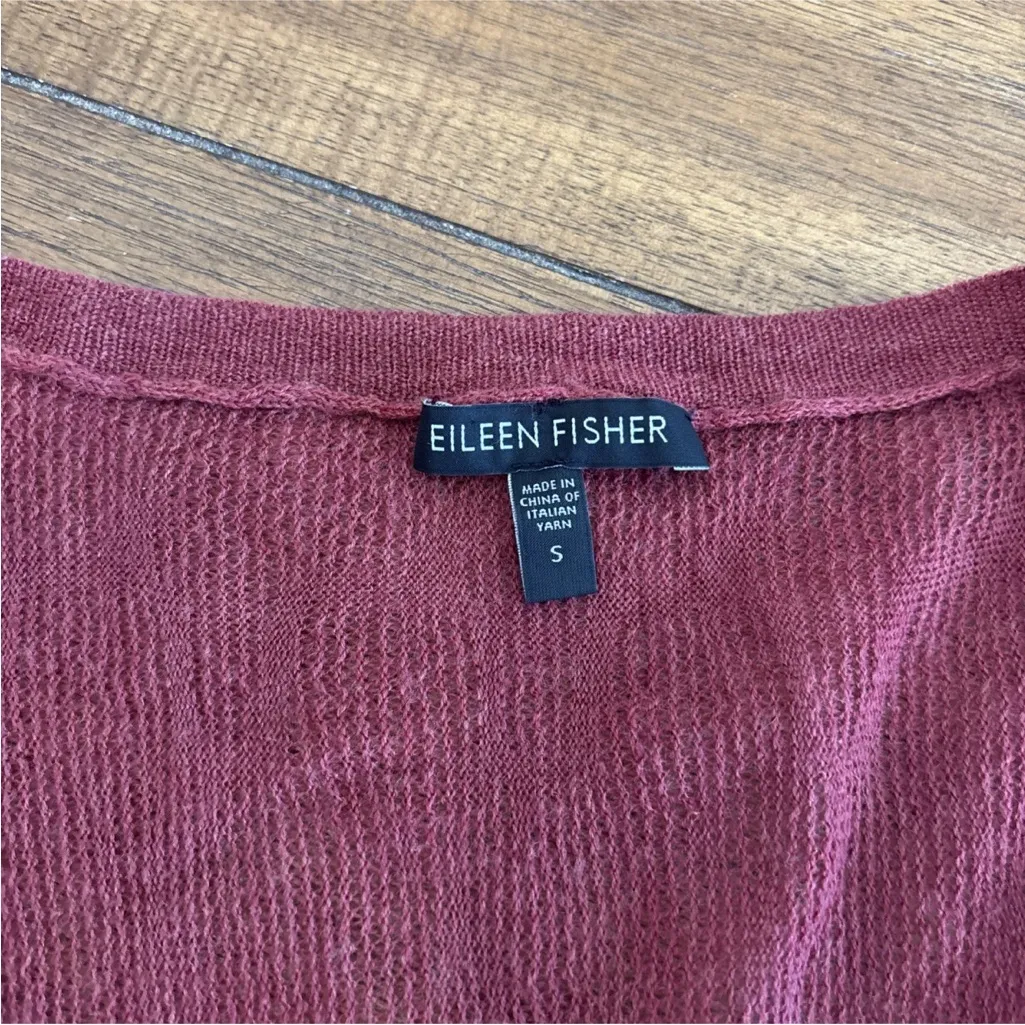 Eileen Fisher Merino Wool Short Sleeved Sweater Rust Color Size Small - Image 9