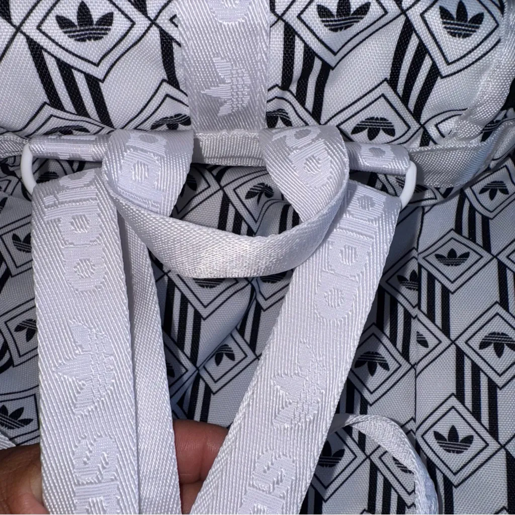 Adidas Black and White Geometric mini Backpack - Image 15