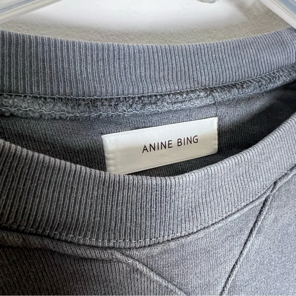 Anine Bing Ramona Leopard Panther Graphic Sweater Washed Black Sz S - Image 7