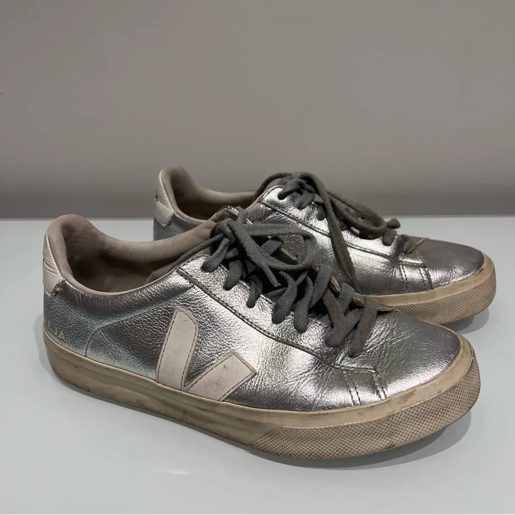 Veja Campo Bicolor Metallic Low-Top Sneakers - Image 3