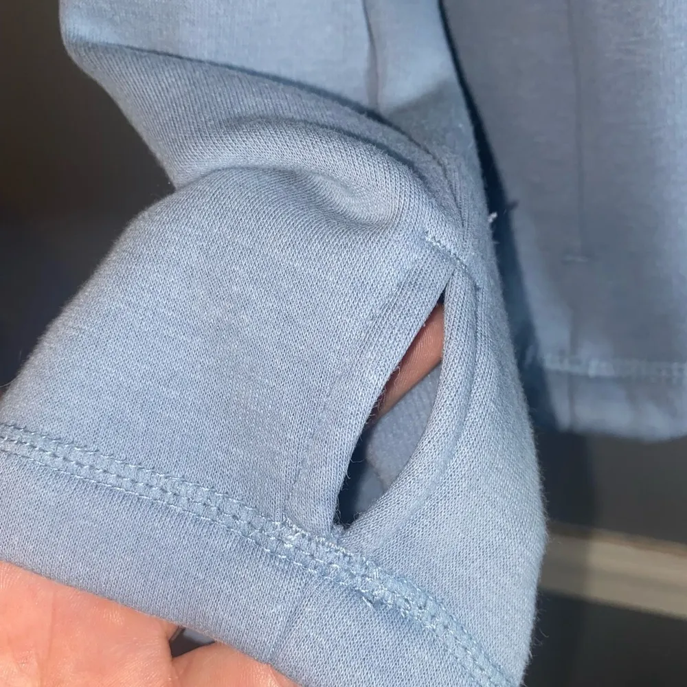 90 Degree By Reflex Blue Zip Neck Thumb Hole Long Sleeve Fleece Pullover XL - Image 8