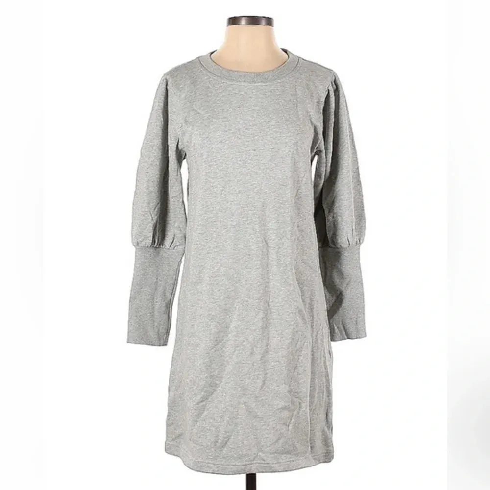 J. Crew Women’s Original Cotton Terry Puff Sleeve Sweatshirt Grey Dress Size XXS - Image 2