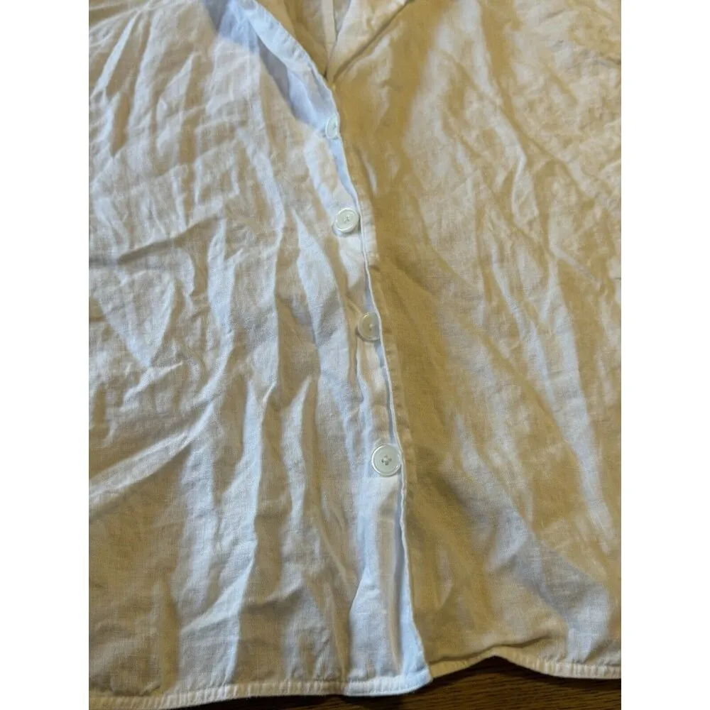 Wilfred Aritzia Button down Shirt Blouse white 100% Organic Linen Size XS Luxury - Image 10