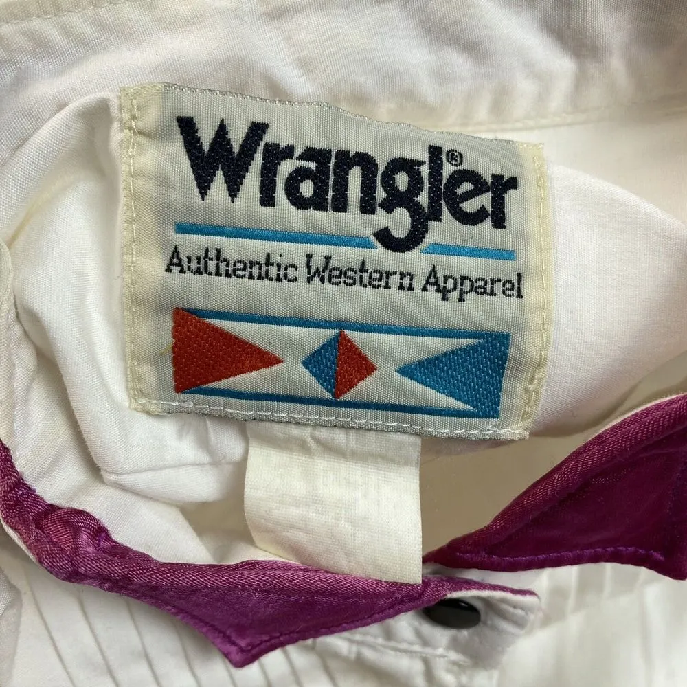 Vintage Wrangler Women's Western White Southwest Tuxedo‎ Shirt Size Medium/Large - Image 4