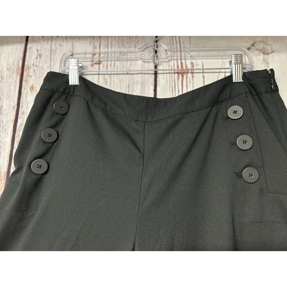 Who What Wear Women’s Wide Leg Sailor Trouser Pant - Black / Size 14 - Image 2