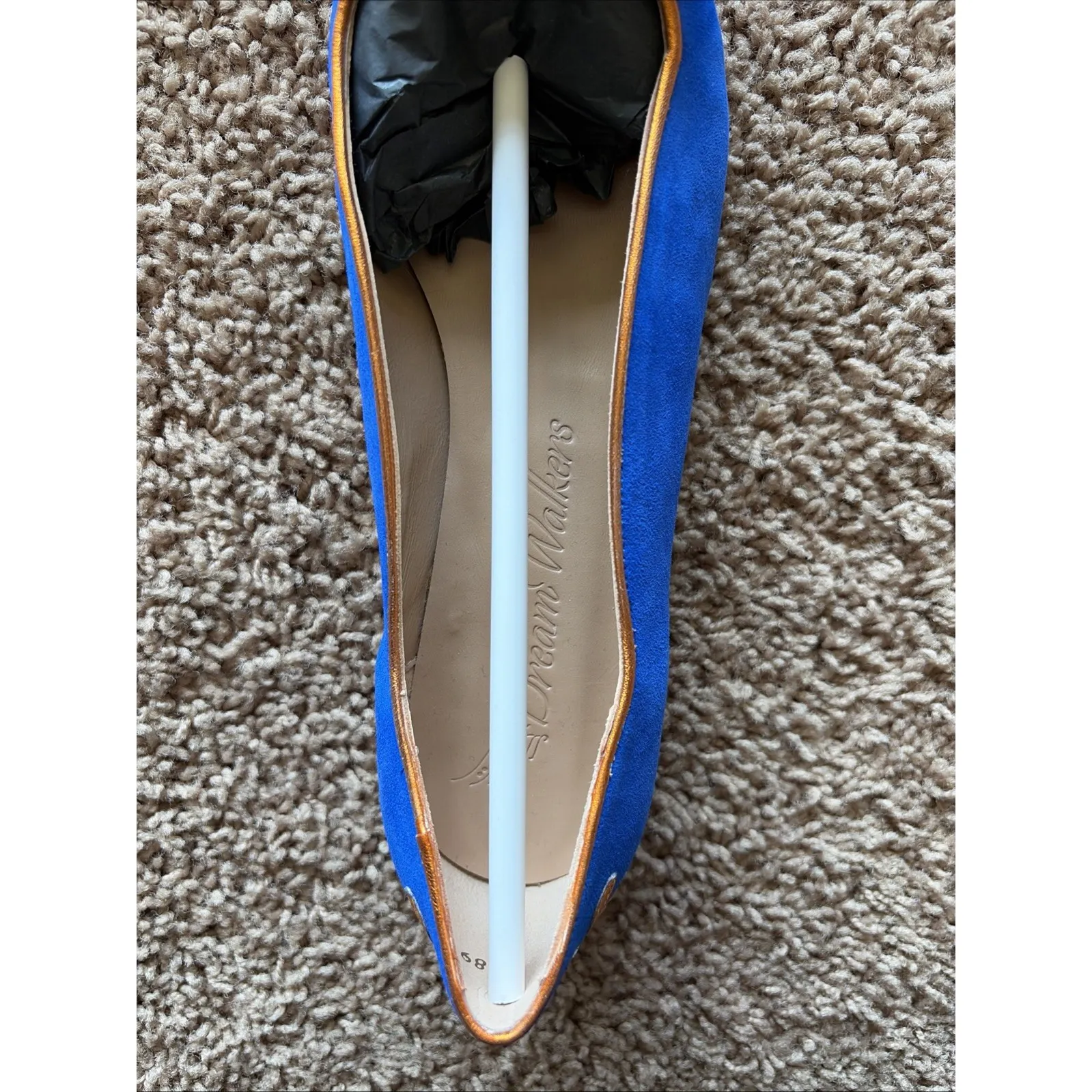 Dream Walkers SANDRA Wearable Art Suede Pointed Flat Shoes EU 41 Handmade NEW Blue Size 10 - Image 5