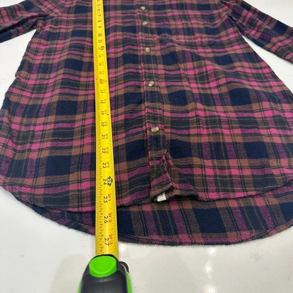 American Eagle Plaid Shirt Women XS Purple Pink Flannel Button Down Long Sleeve - Image 4