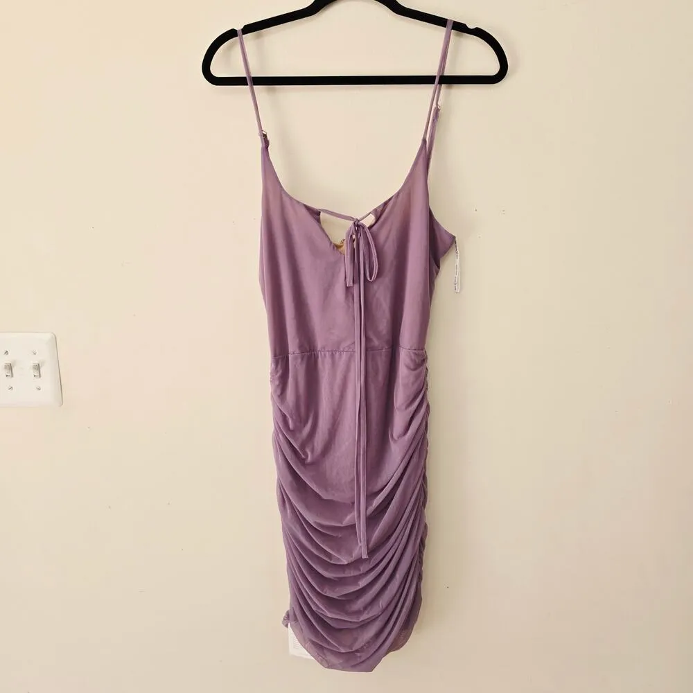 NWT Miss Circle Flora Mesh Sleeveless Mini Dress in Purple Women's Size L Size L - Image 3
