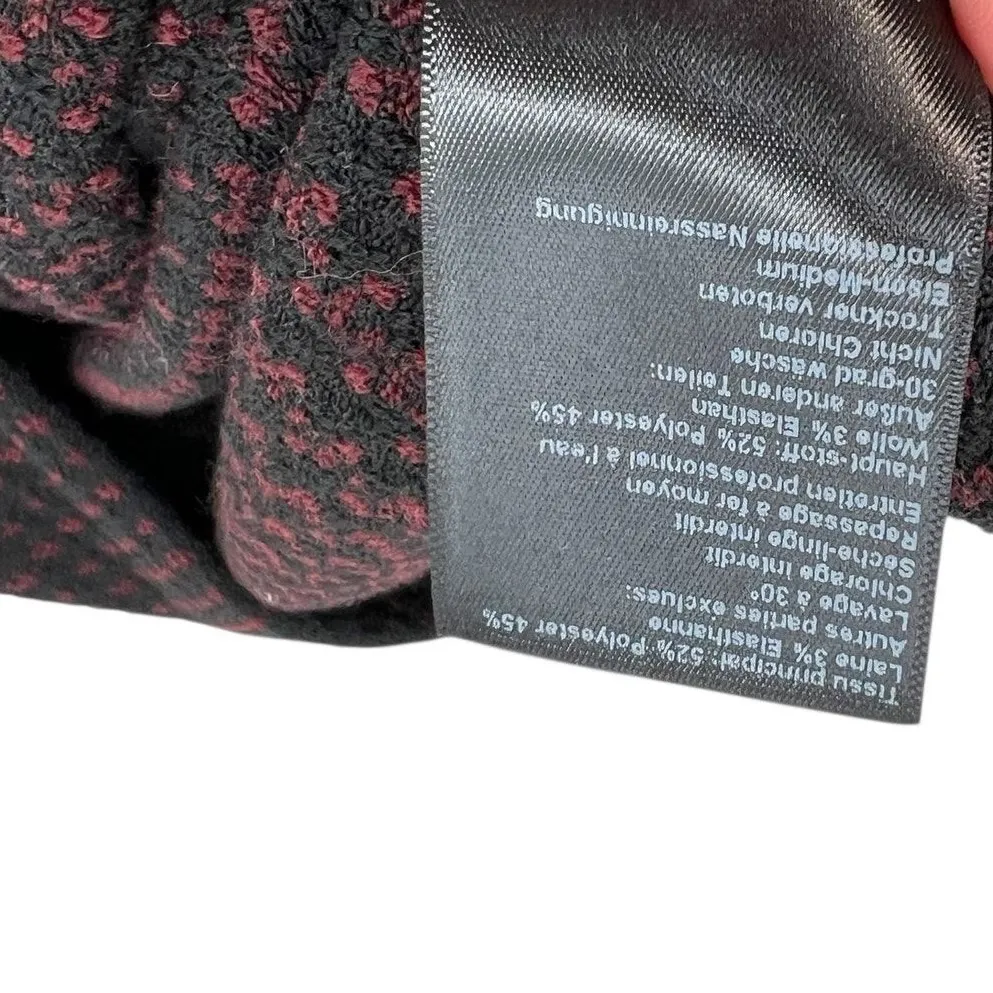 ba&sh Dimitri Dress Mini Sweater Belted Jacquard‎ Black Red Size 3 US 10 - Image 15