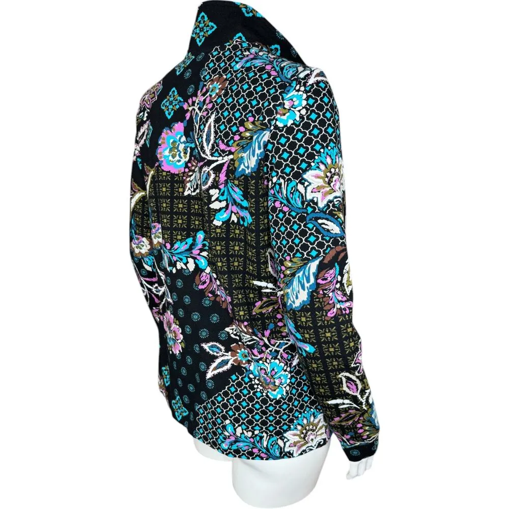 Sport Savvy Printed Patchwork French Terry Jacket Black Small NWOT - Image 2