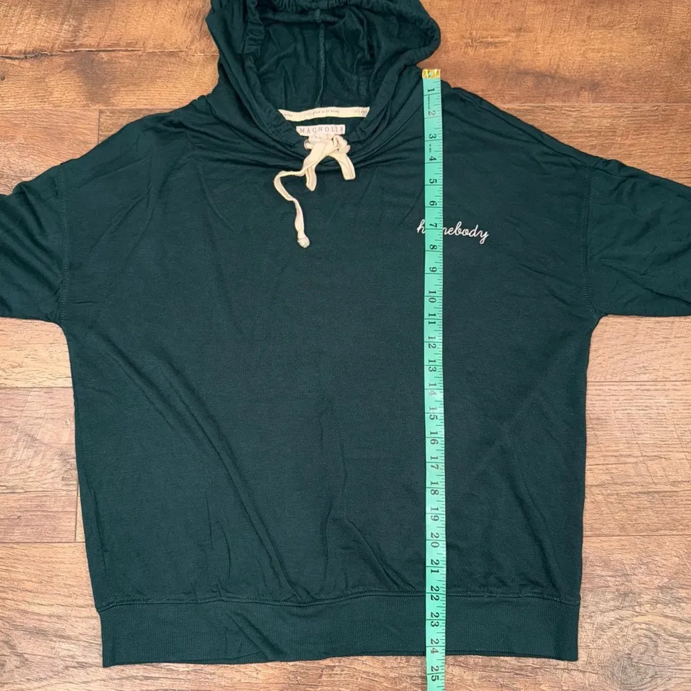 Magnolia Homebody Market Olive Green Embroidered Pullover Hoodie Size M - Image 14