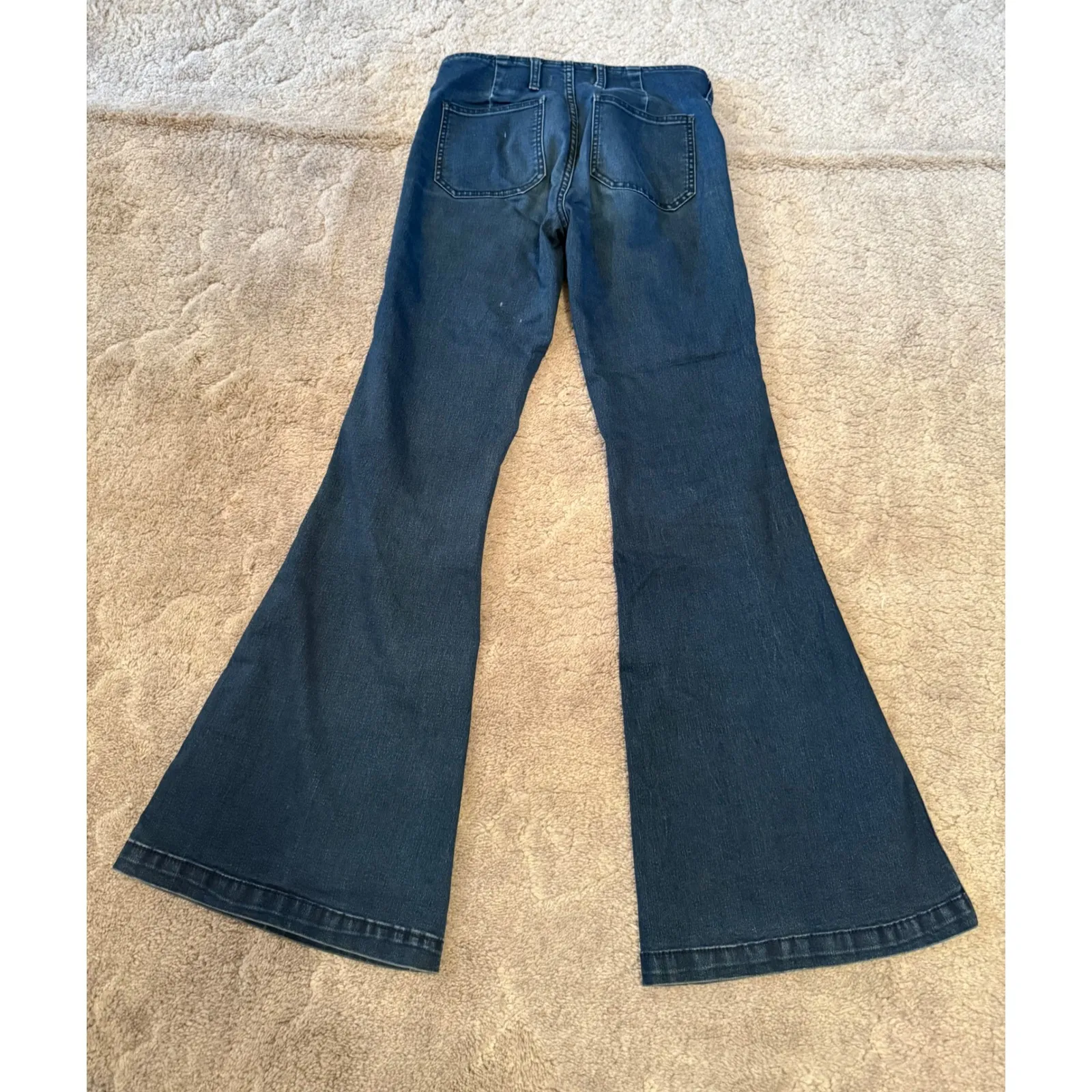 Free People High Rise Flare Jeans‎ Dark Wash Denim Women Size 27 - Image 2