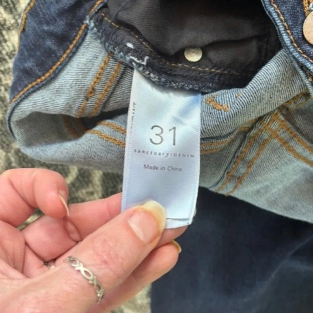 Sanctuary Standard Rise Social Ankle Skinny Jeans 31 Stretch Streetwear Dark Mid - Image 8