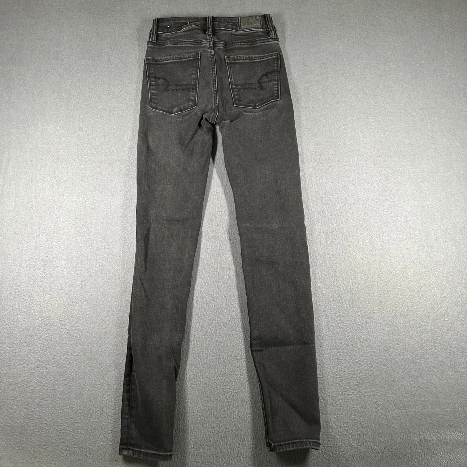 American Eagle Hi-Rise Jeggings Size 00 Regular Black Wash Denim Skinny Jeans - Image 11