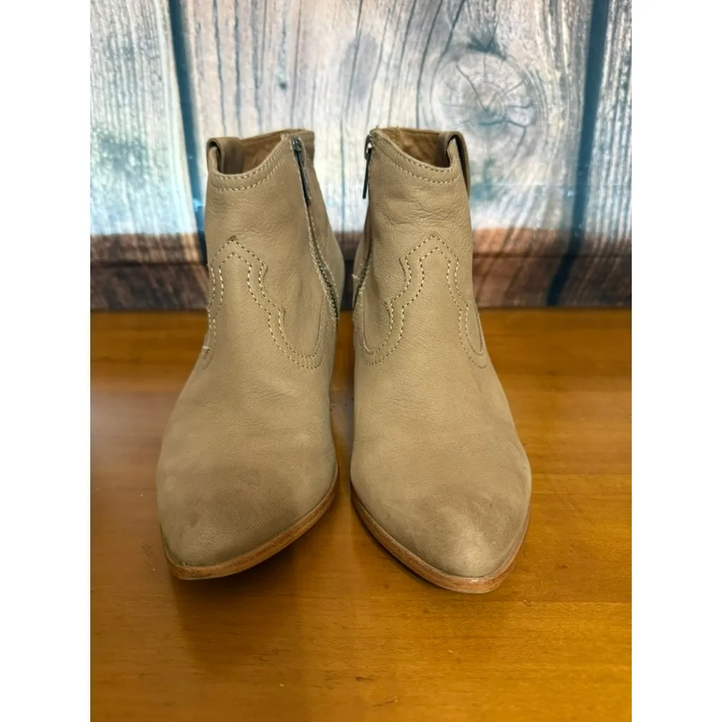 Frye Women's Brown‎ Suede Ankle Booties Western Pointed Toe Casual - Image 2