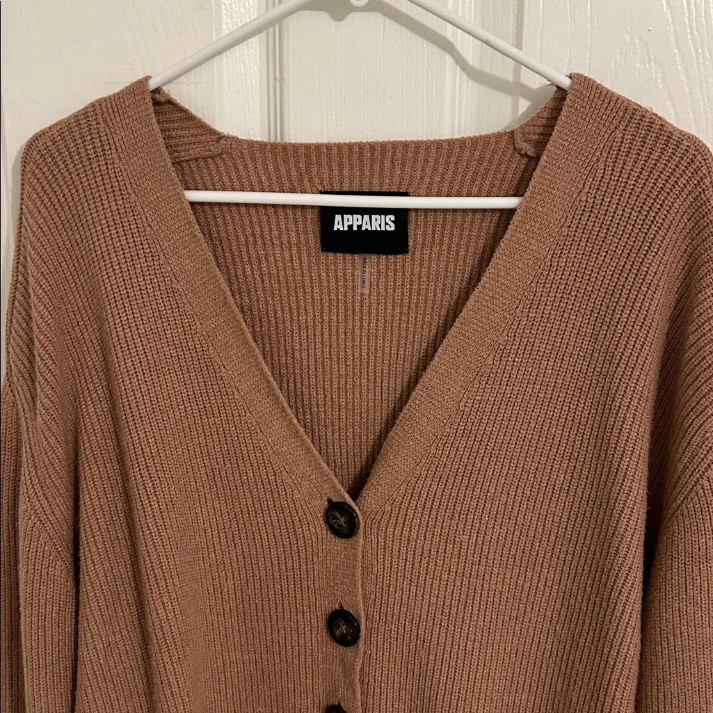 Apparis Andi Ribbed Cardigan in Camel Tan Brown OSFM One Size Fits Most Revolve - Image 8