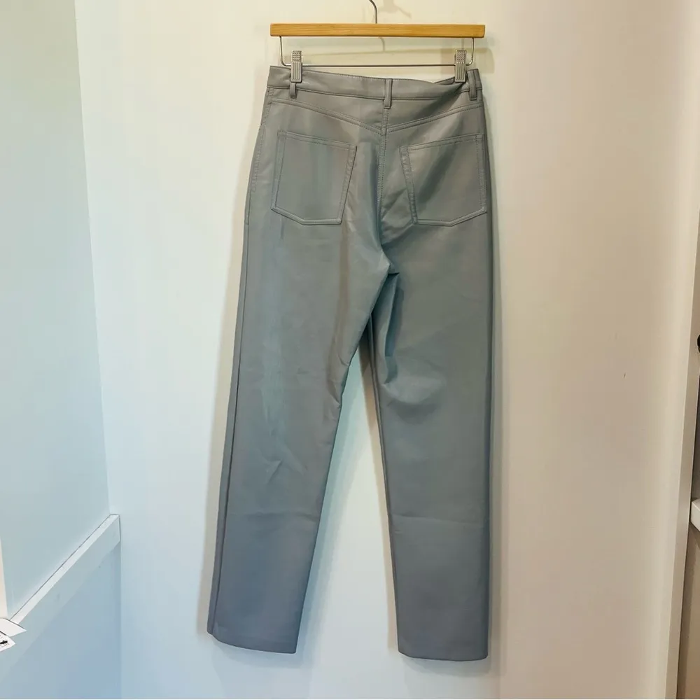 Aritzia Wilfred The Melina High Rise Vegan Leather Pants in Marble Grey size 6 Gray - Image 5